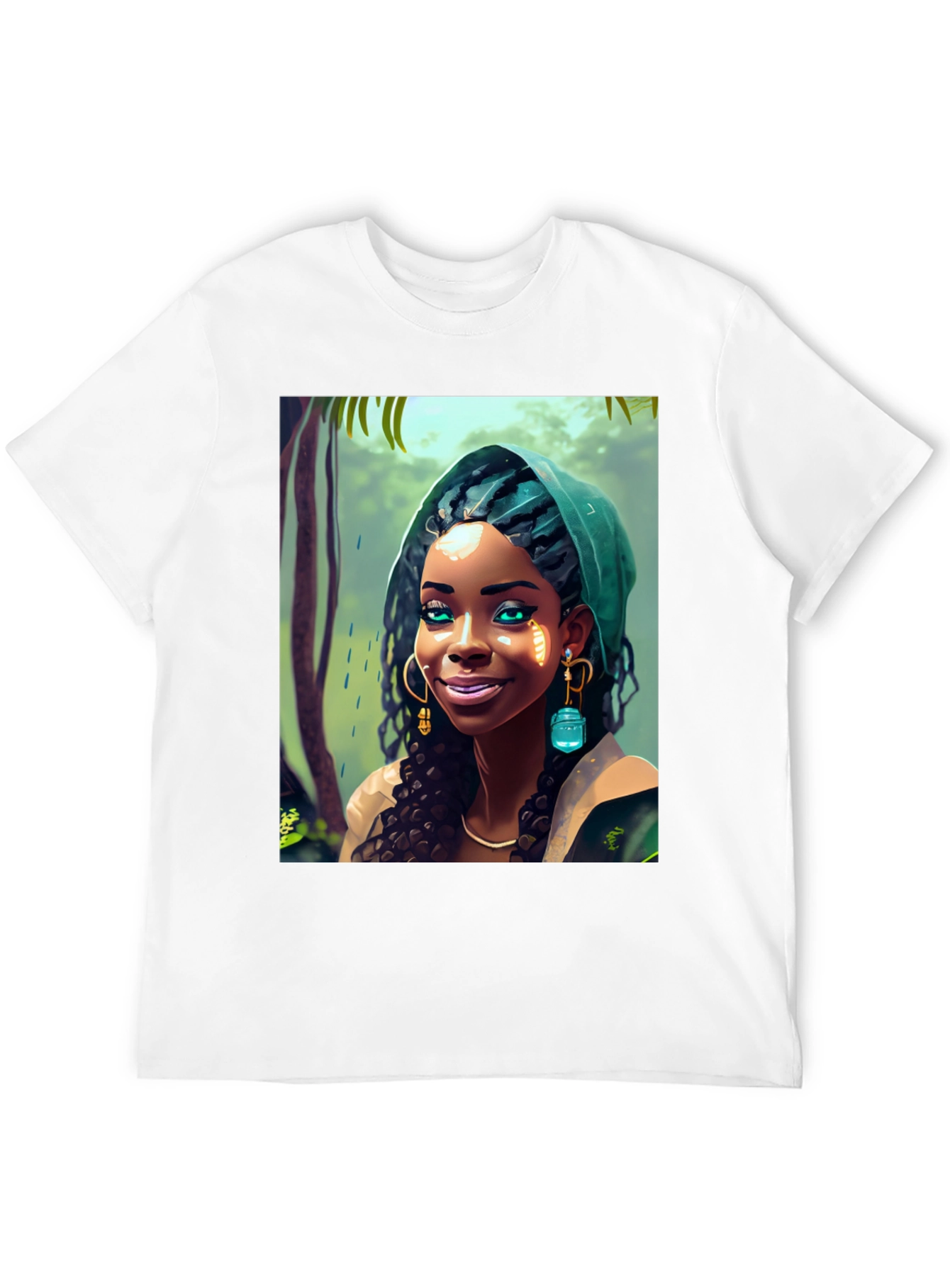 Artistic Woman Graphic Tee - Black