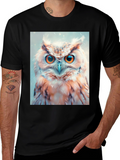 Owl Print Black T-Shirt