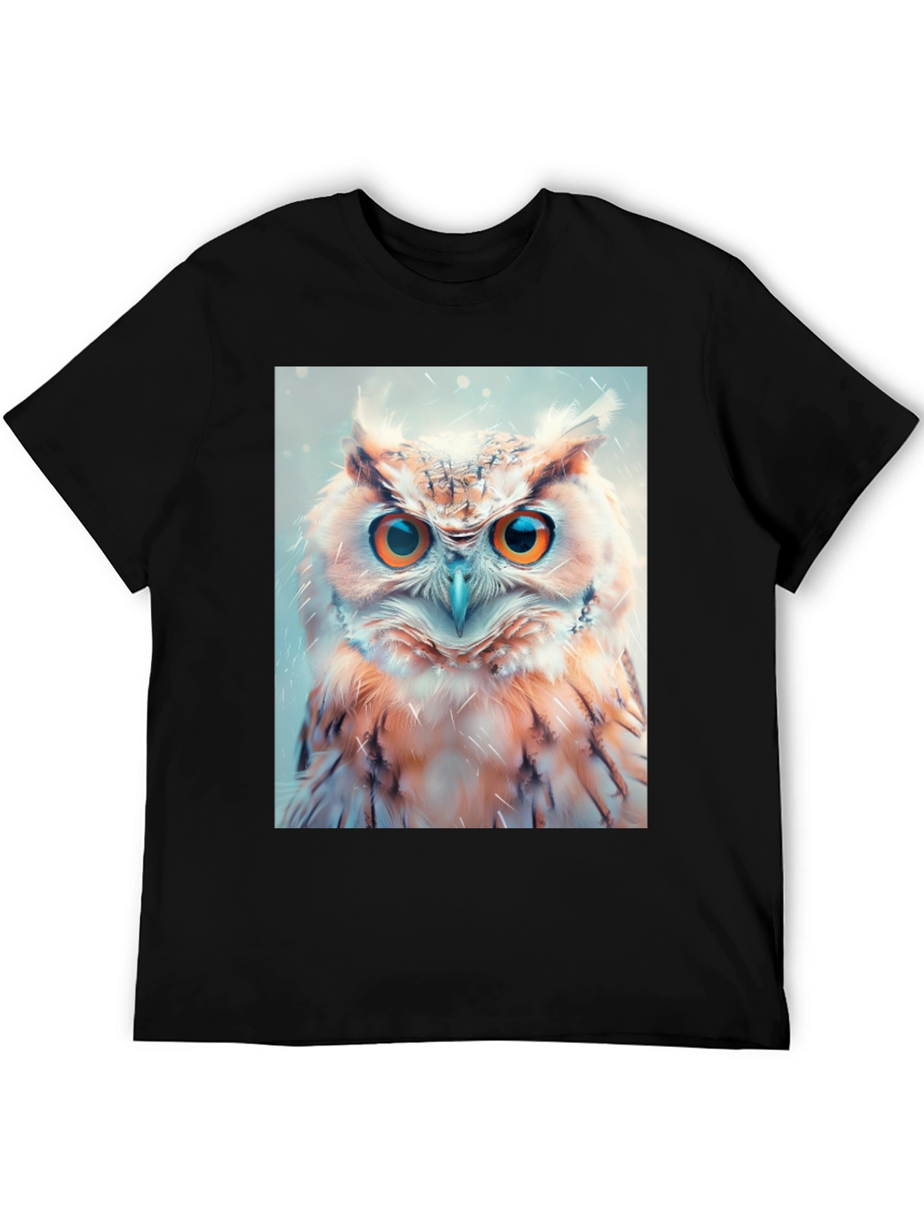 Owl Print Black T-Shirt