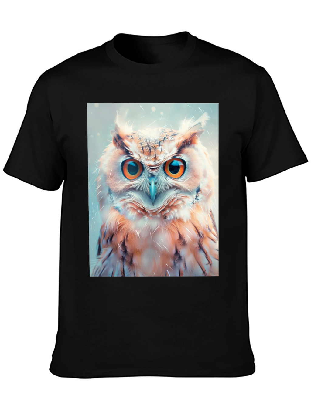 Owl Print Black T-Shirt