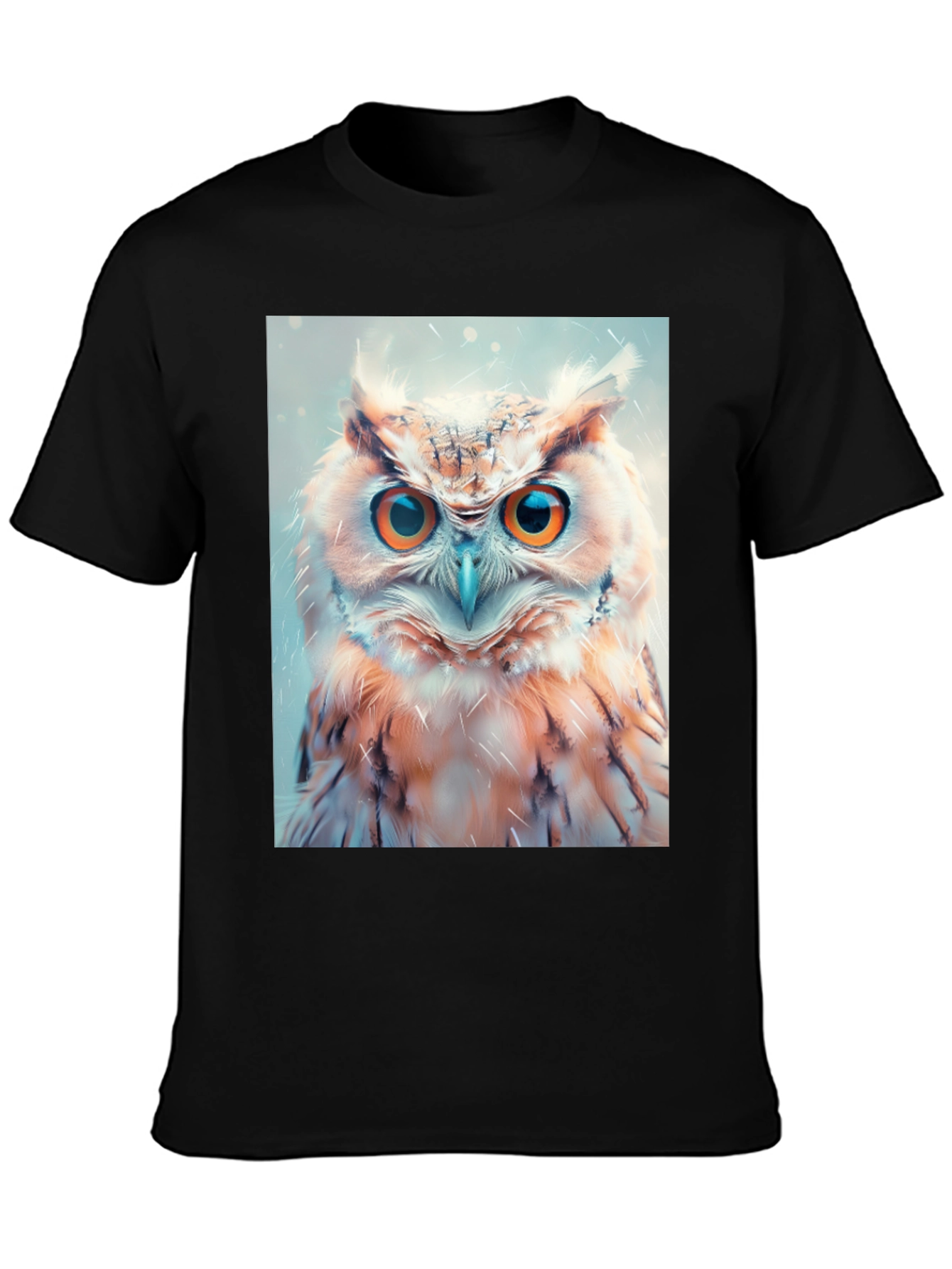Owl Print Black T-Shirt