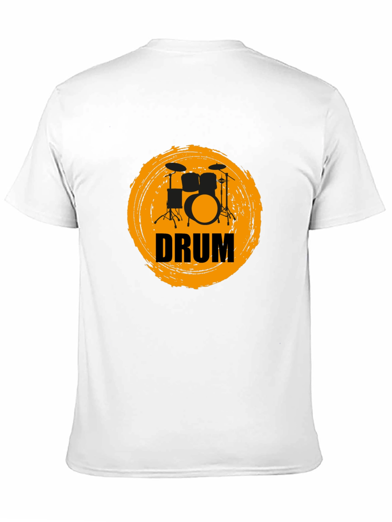 Drummer T-Shirt - Black Tee with Drum Kit Graphic