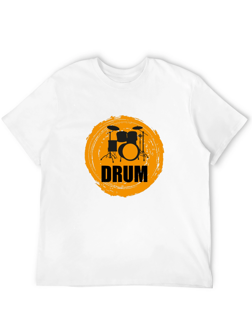 Drummer T-Shirt - Black Tee with Drum Kit Graphic