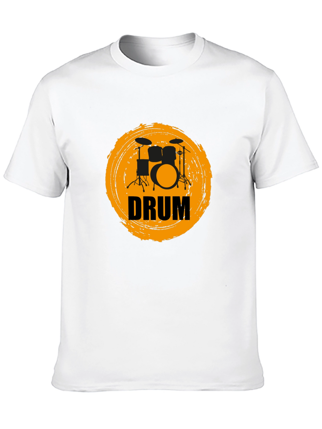 Drummer T-Shirt - Black Tee with Drum Kit Graphic