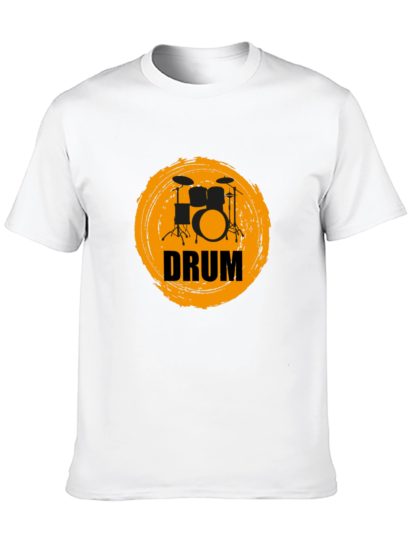 Drummer T-Shirt - Black Tee with Drum Kit Graphic