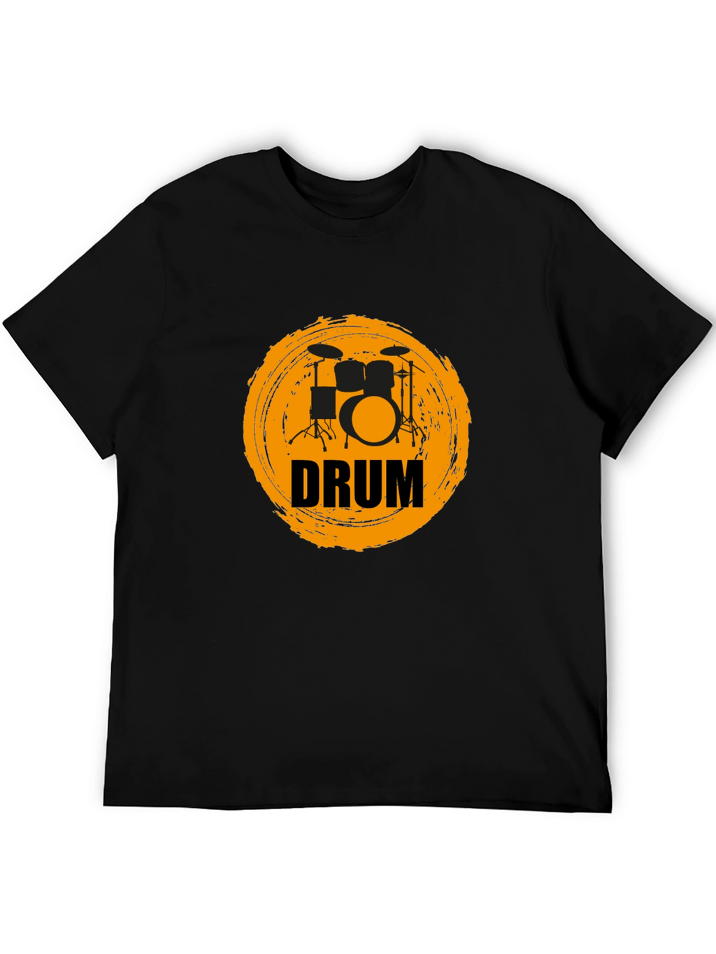 Drummer T-Shirt - Black Tee with Drum Kit Graphic