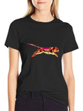 Stylish Black Tee with Graphic Tiger Print