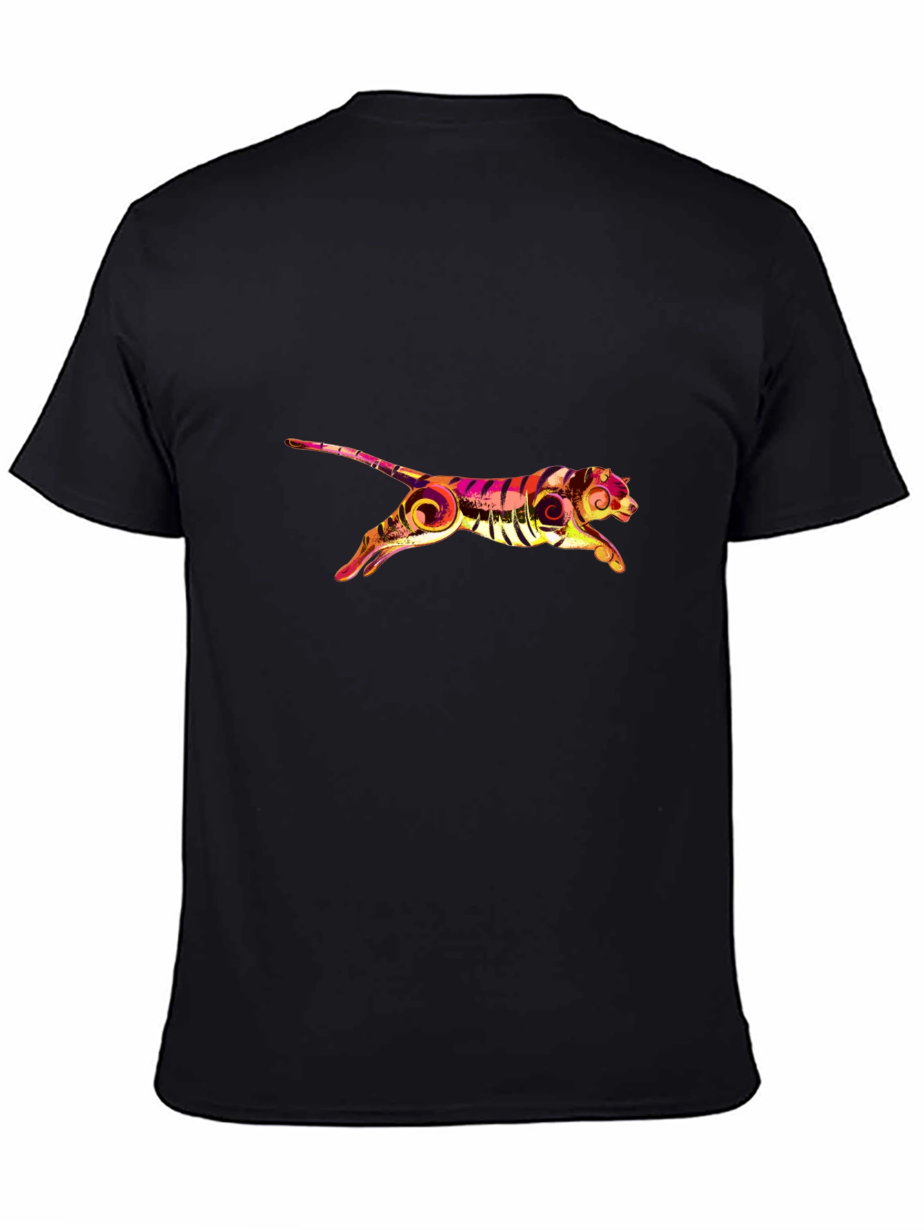 Stylish Black Tee with Graphic Tiger Print