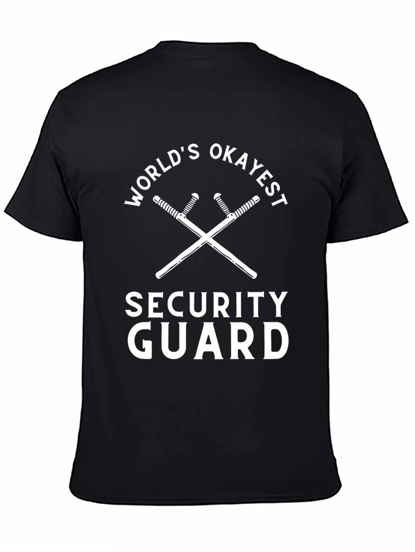 Worlds Okayest Security Guard Black T-Shirt