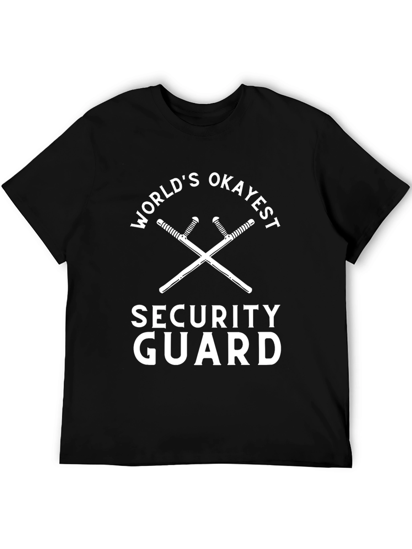 Worlds Okayest Security Guard Black T-Shirt