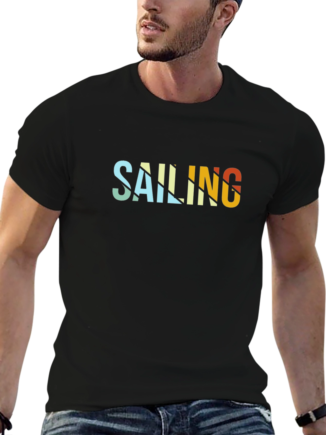 Sailing Graphic Black T-Shirt