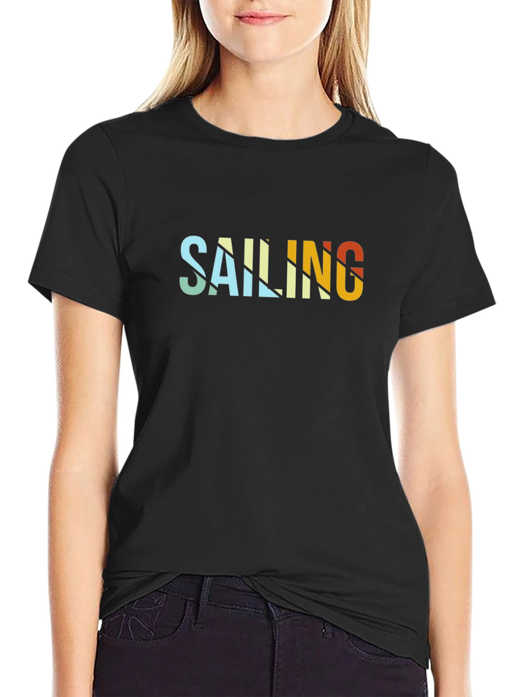 Sailing Graphic Black T-Shirt