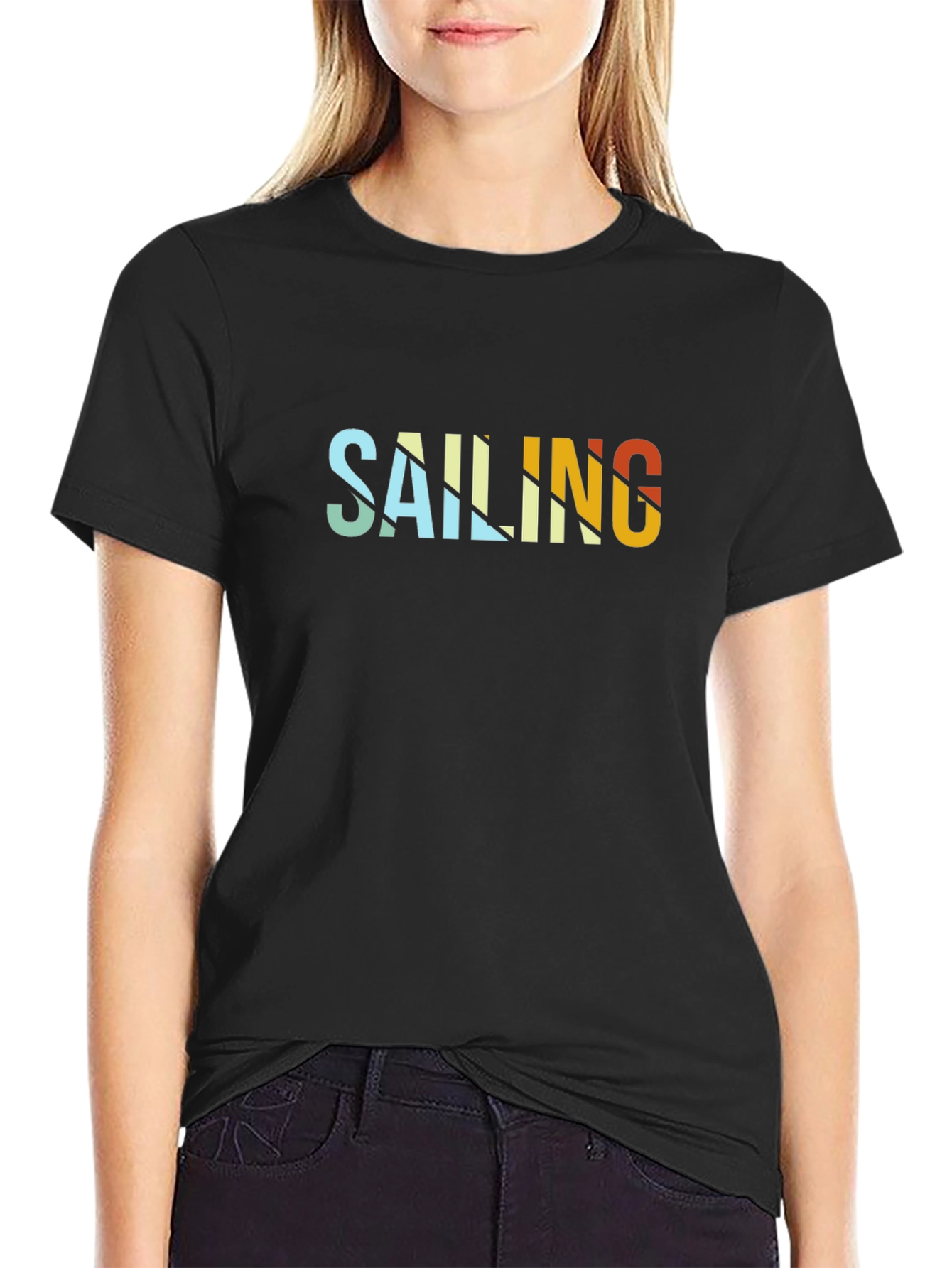 Sailing Graphic Black T-Shirt