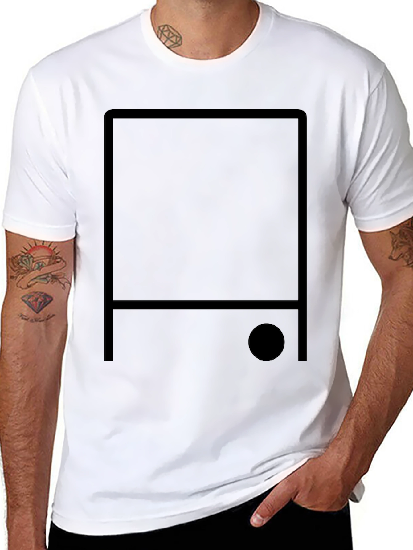 Minimalist Black Square T-Shirt - Modern Graphic Tee