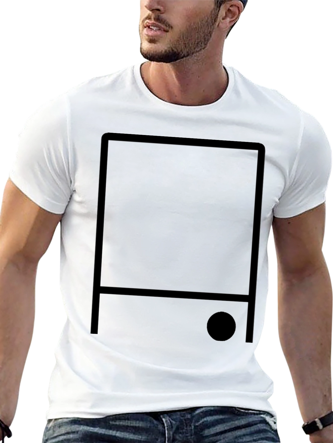 Minimalist Black Square T-Shirt - Modern Graphic Tee