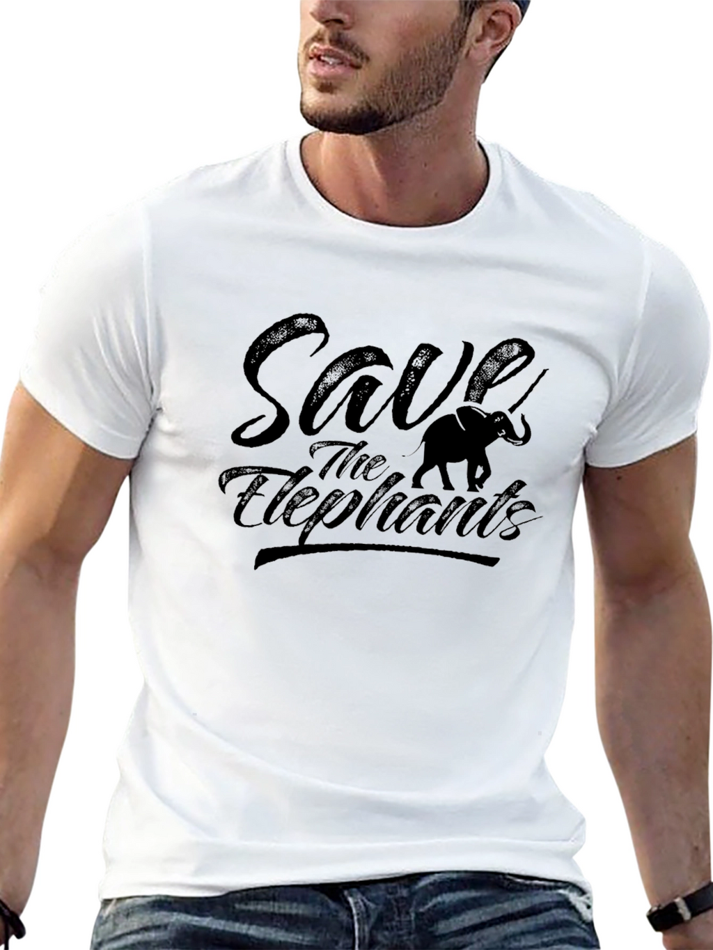 Save the Elephants Graphic Tee - Black