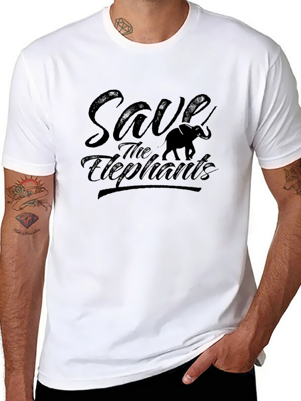 Save the Elephants Graphic Tee - Black