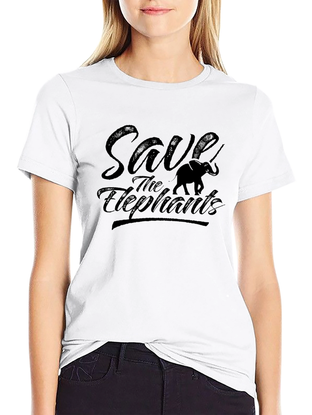 Save the Elephants Graphic Tee - Black