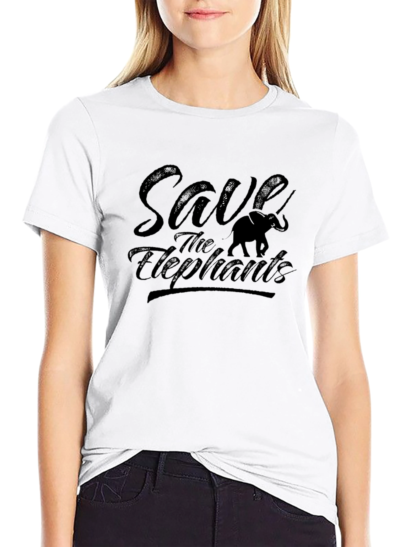 Save the Elephants Graphic Tee - Black