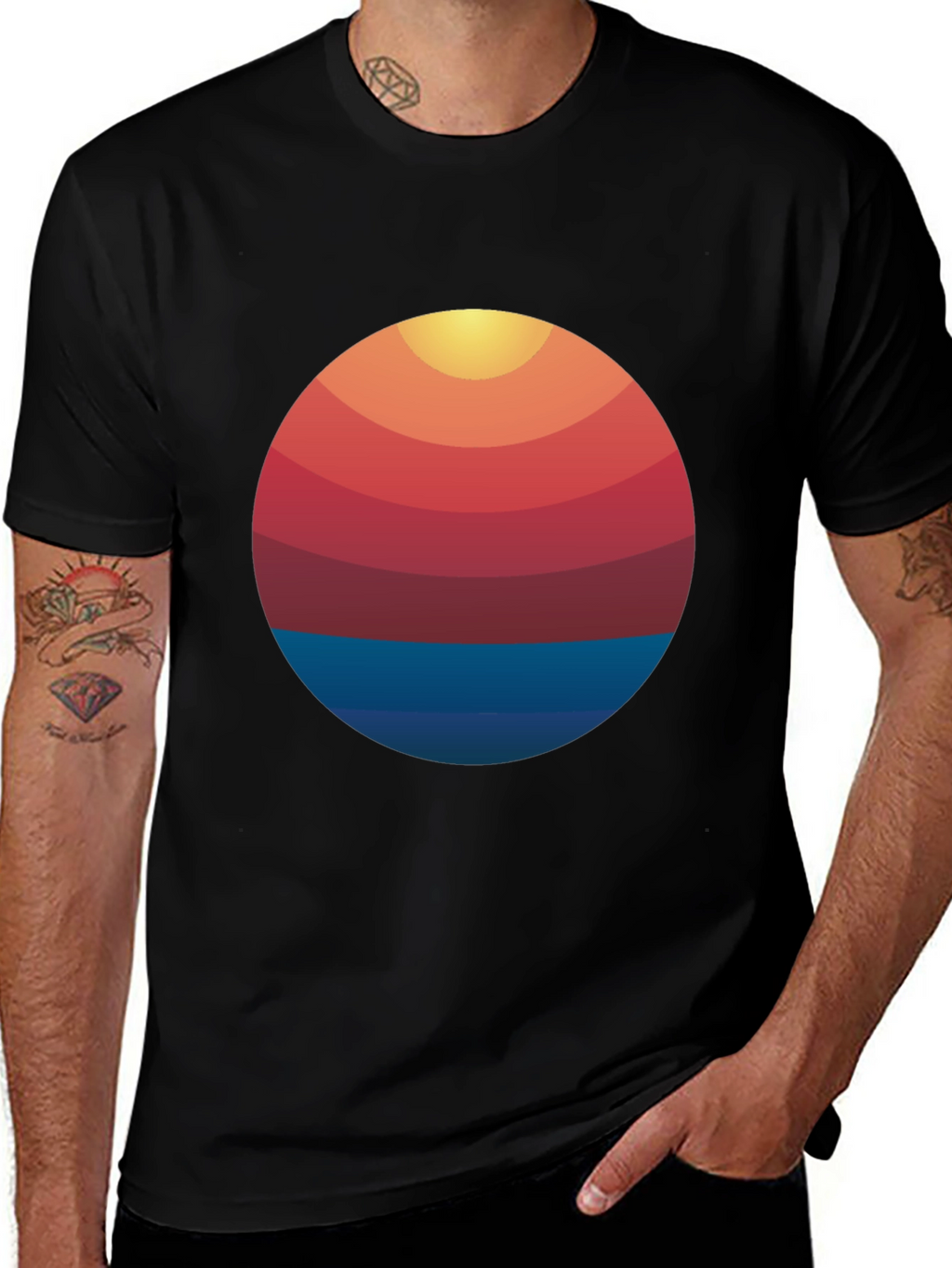 Retro Sunset Graphic T-Shirt - Cool Casual Tee