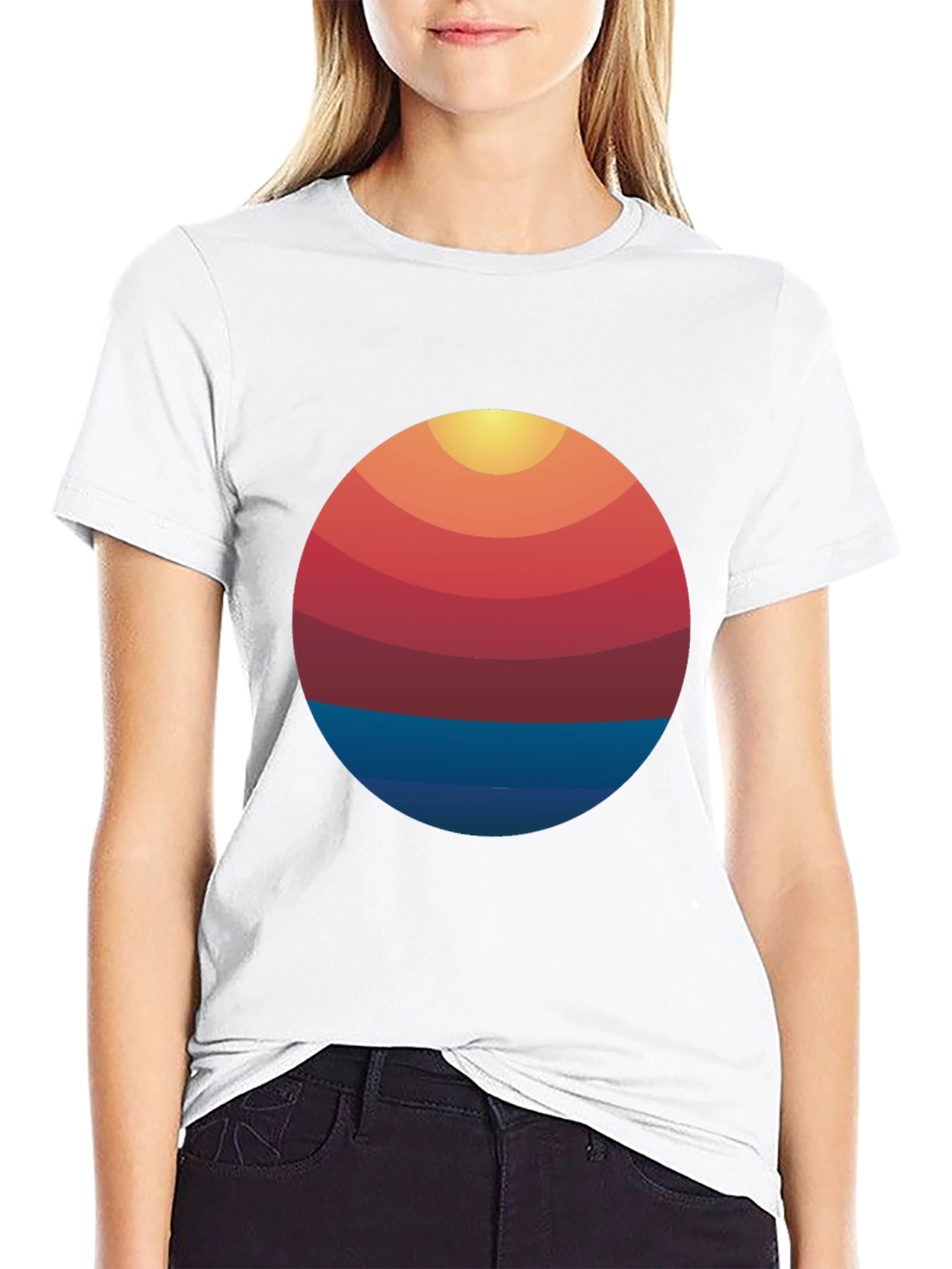 Retro Sunset Graphic T-Shirt - Cool Casual Tee