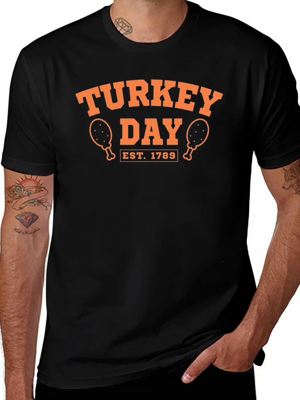 Turkey Day Est. 1789 Black T-Shirt