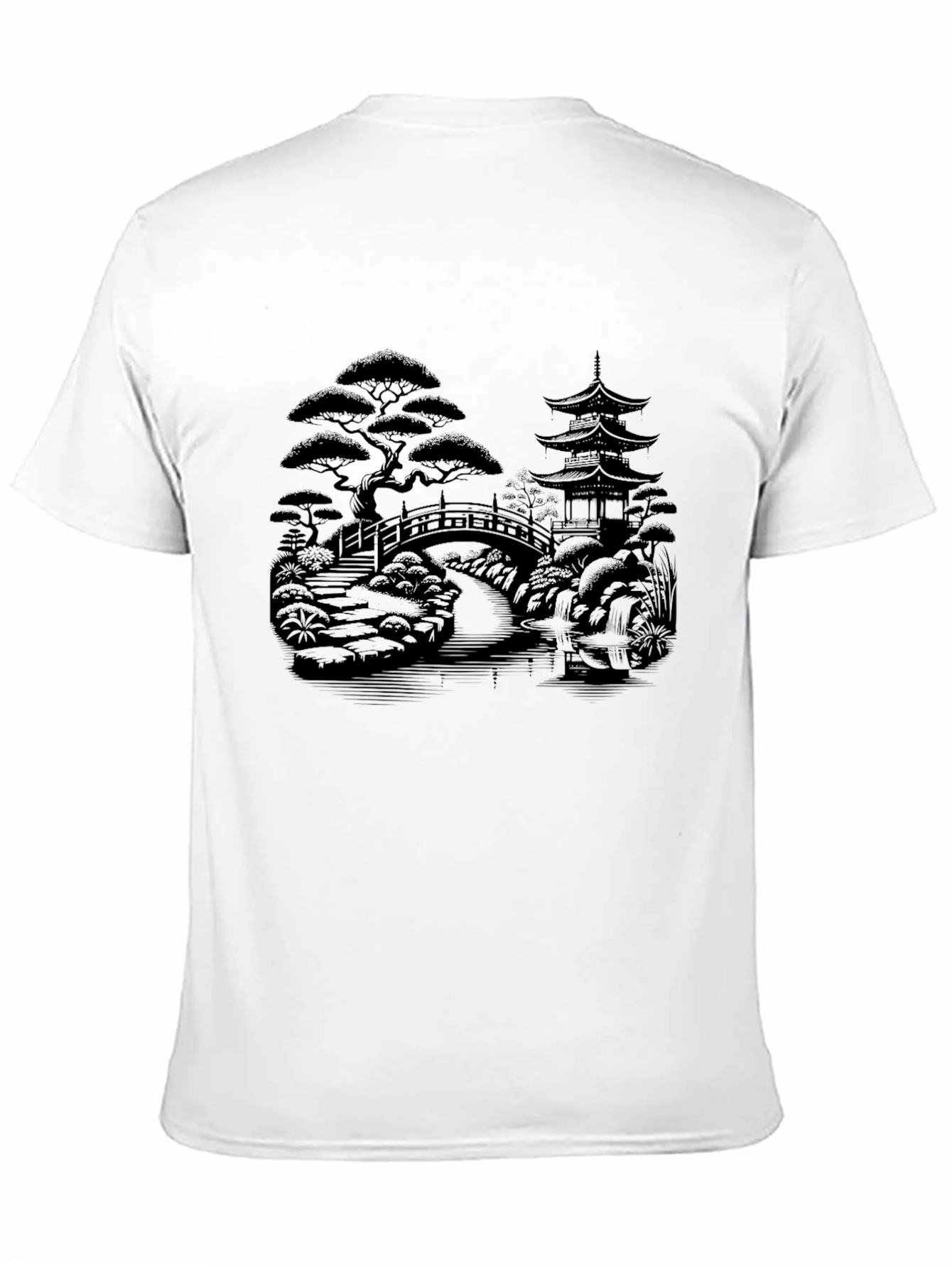 Zen Garden T-Shirt - Nature Inspired Black Tee