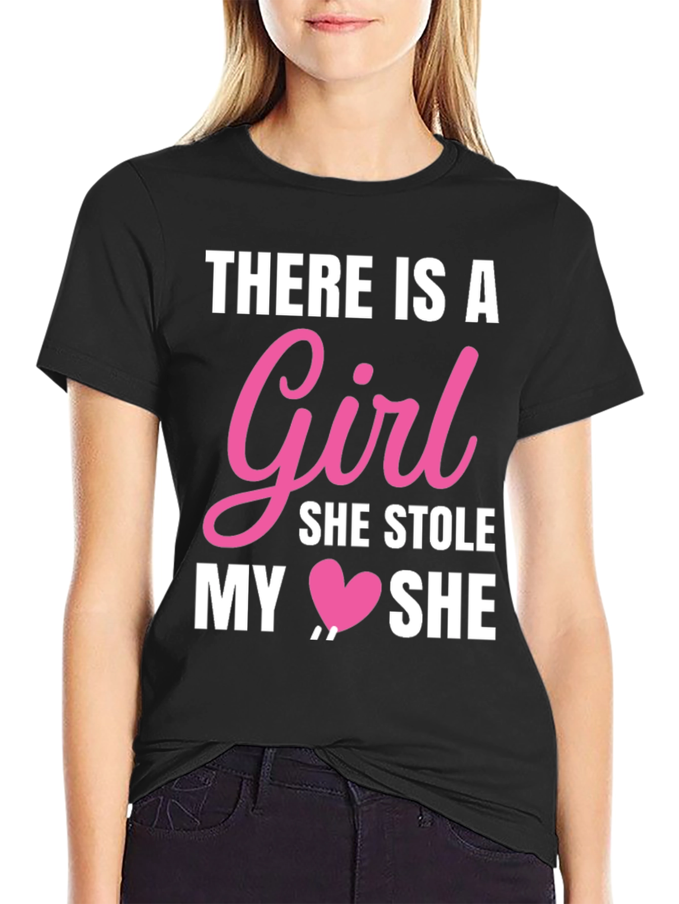 Girl Stole My Heart Black Graphic Tee