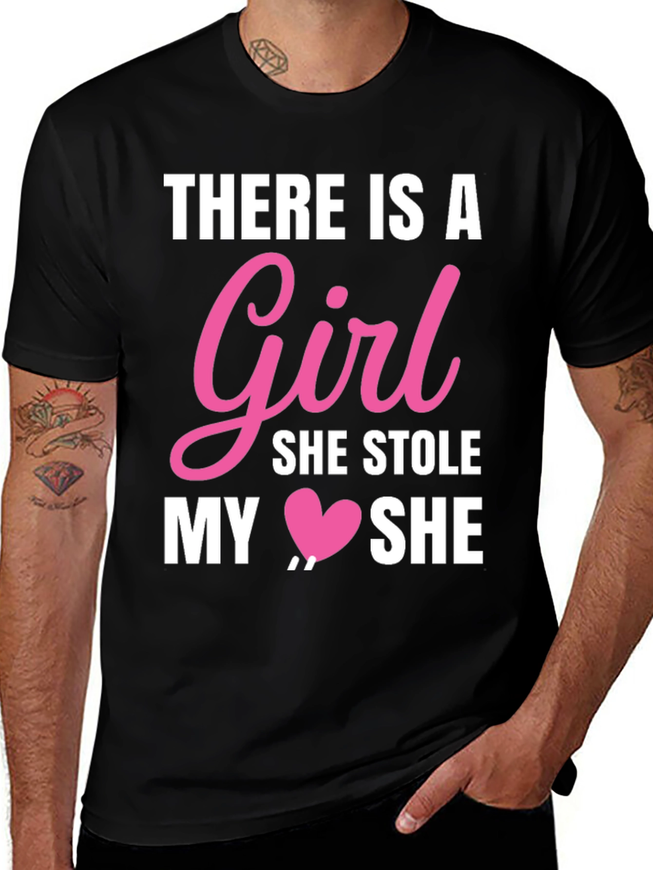Girl Stole My Heart Black Graphic Tee