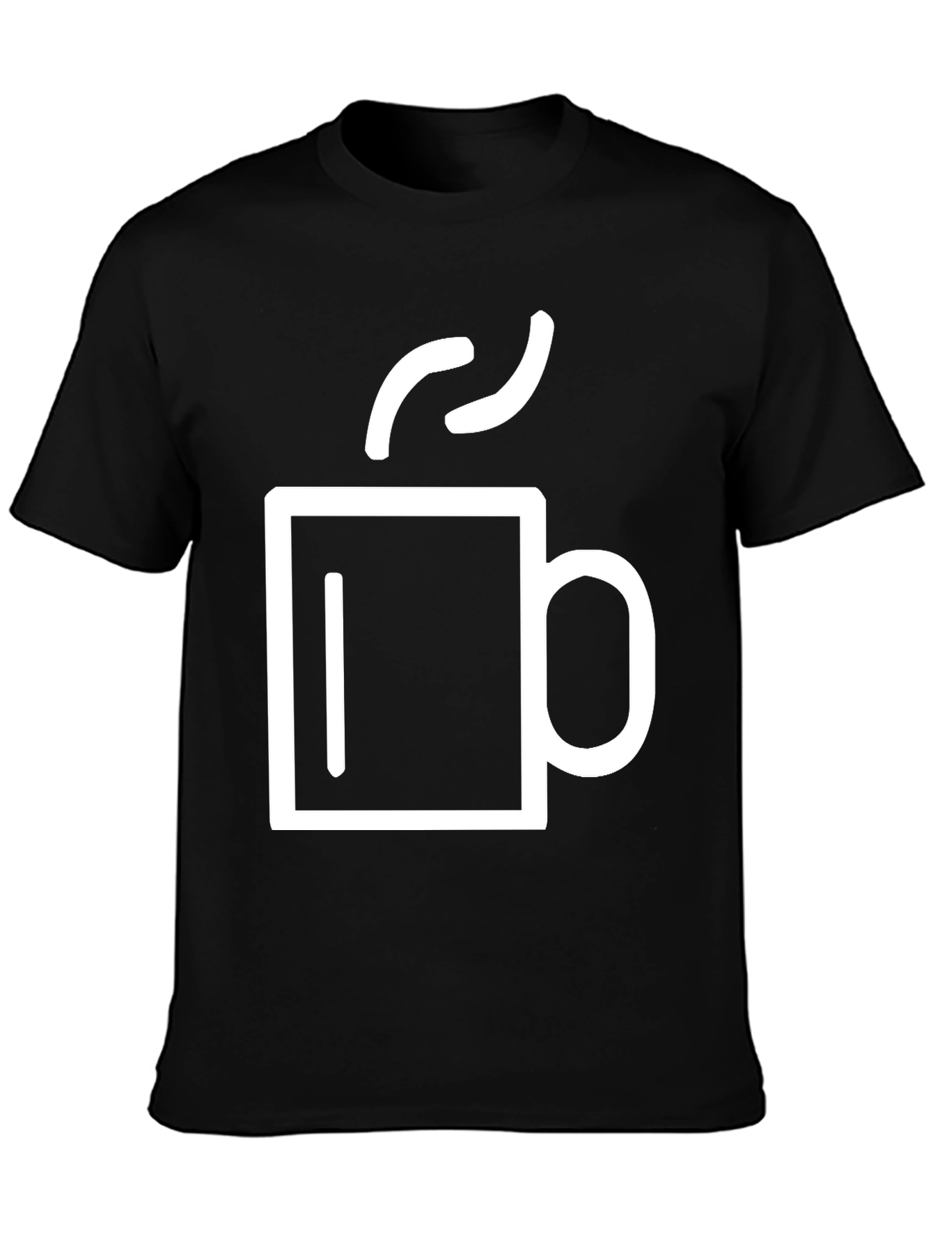 Coffee Cup Graphic Tee - Black Cotton Blend