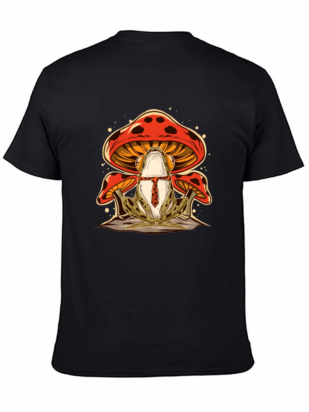 Frog & Mushroom Graphic Tee - Black