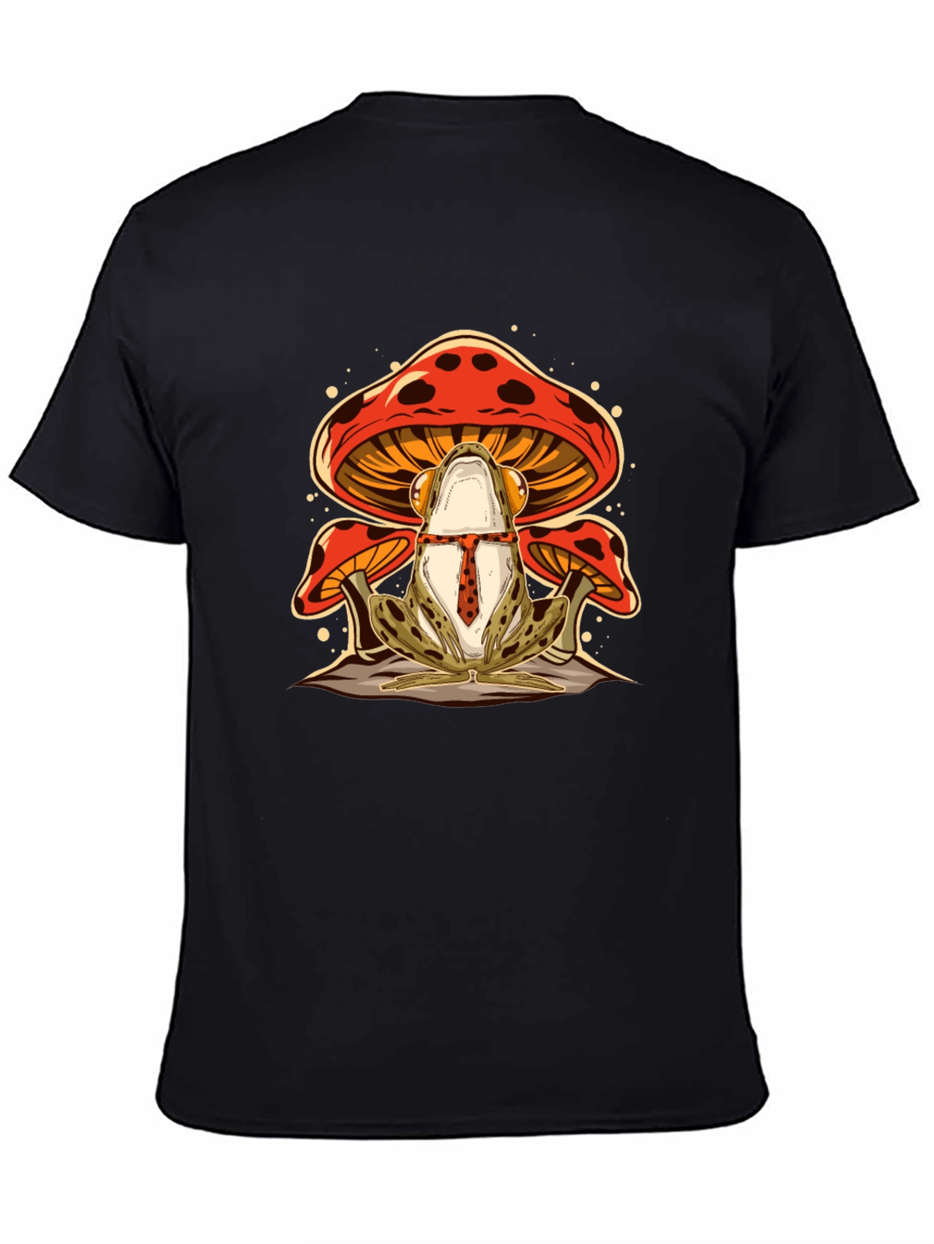 Frog & Mushroom Graphic Tee - Black