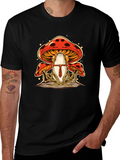 Frog & Mushroom Graphic Tee - Black