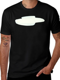 Modern Graphic Tee - Abstract White Design on Black