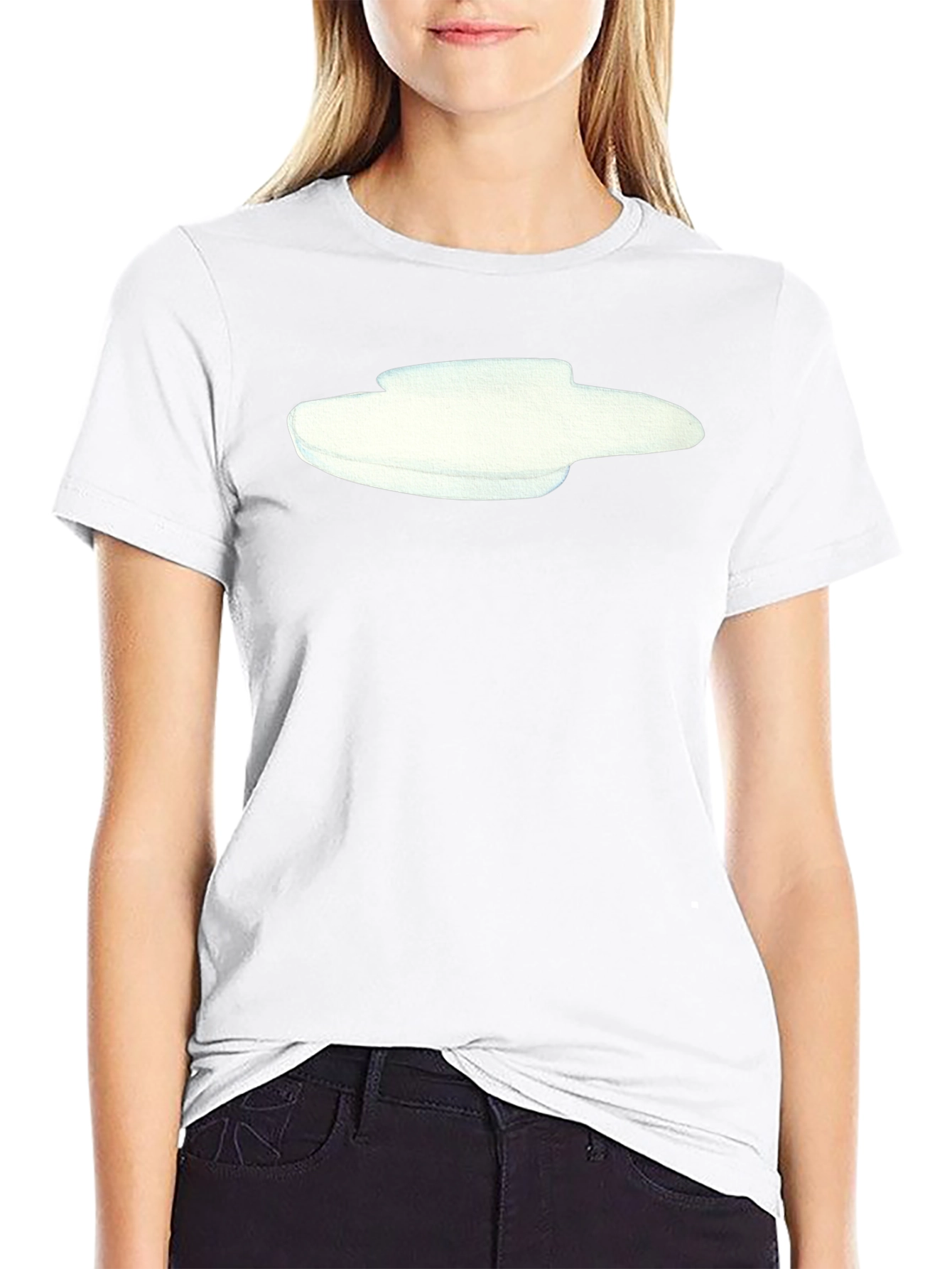 Modern Graphic Tee - Abstract White Design on Black