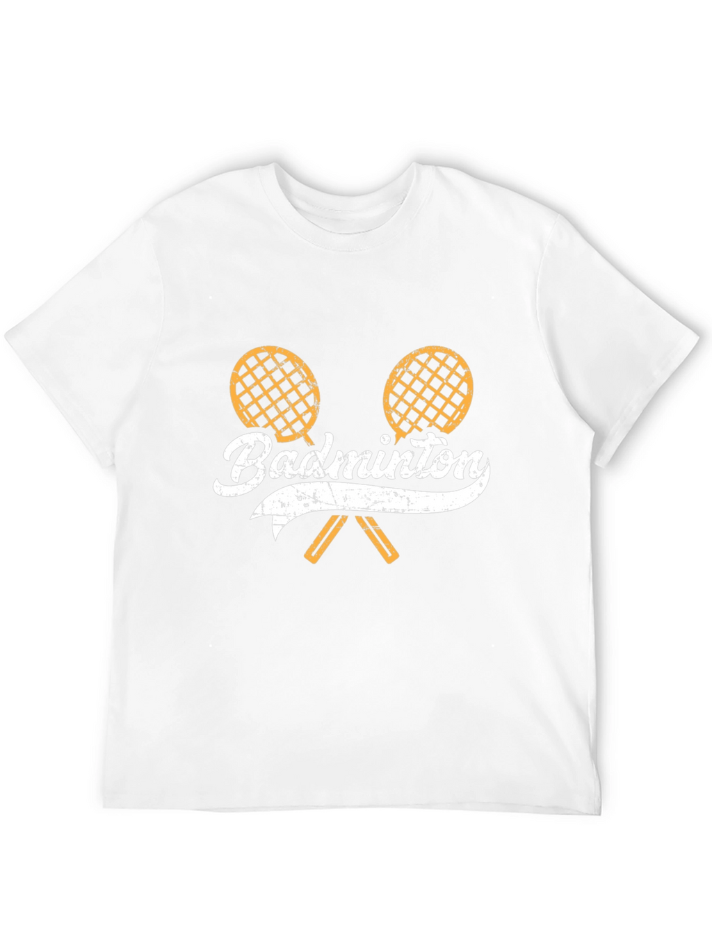 Badminton Racket Graphic T-Shirt - Sporty Black Tee