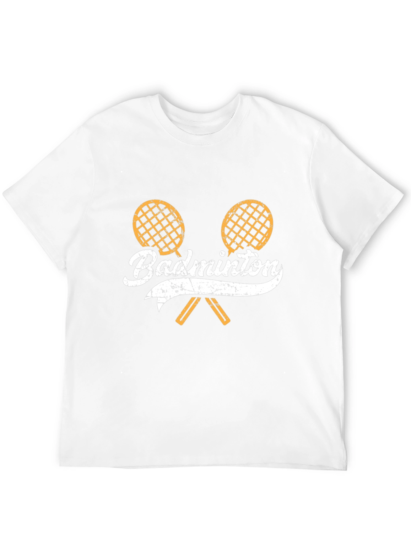 Badminton Racket Graphic T-Shirt - Sporty Black Tee