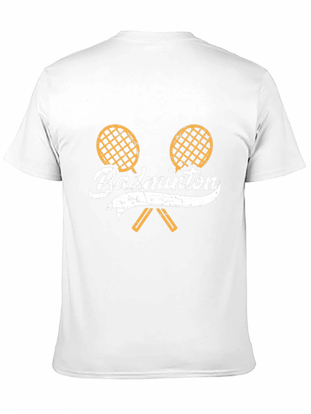 Badminton Racket Graphic T-Shirt - Sporty Black Tee