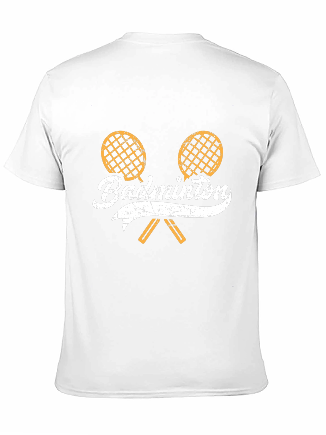 Badminton Racket Graphic T-Shirt - Sporty Black Tee