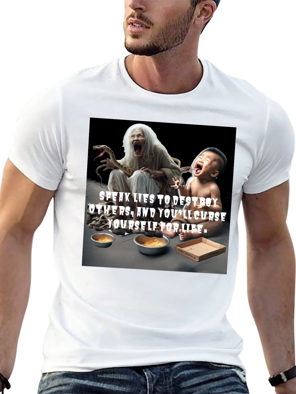 Unique Graphic Tee - Speak Lies Design