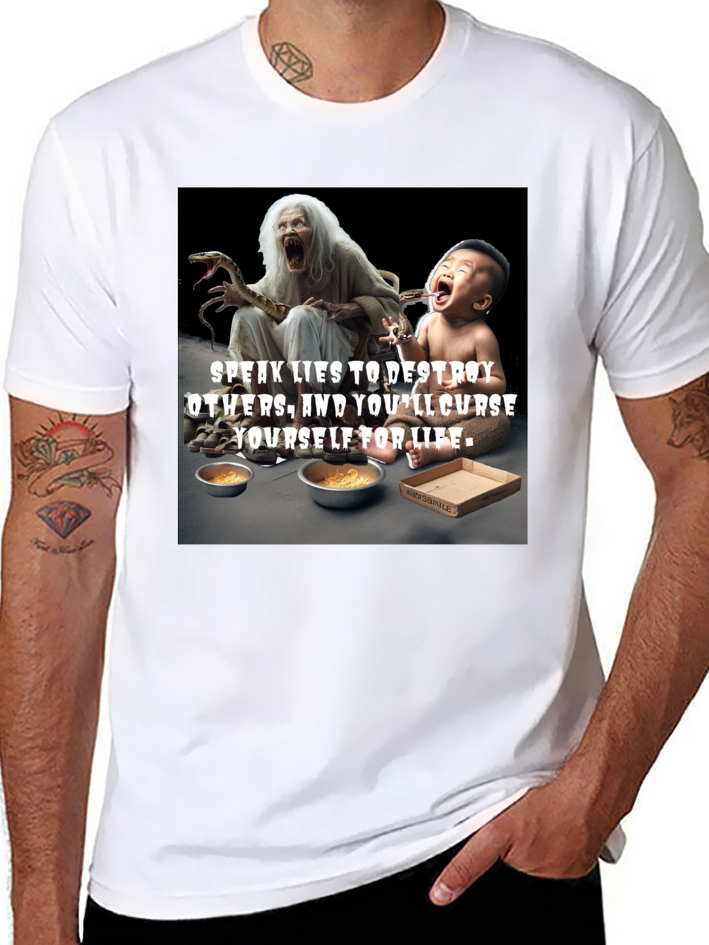 Unique Graphic Tee - Speak Lies Design