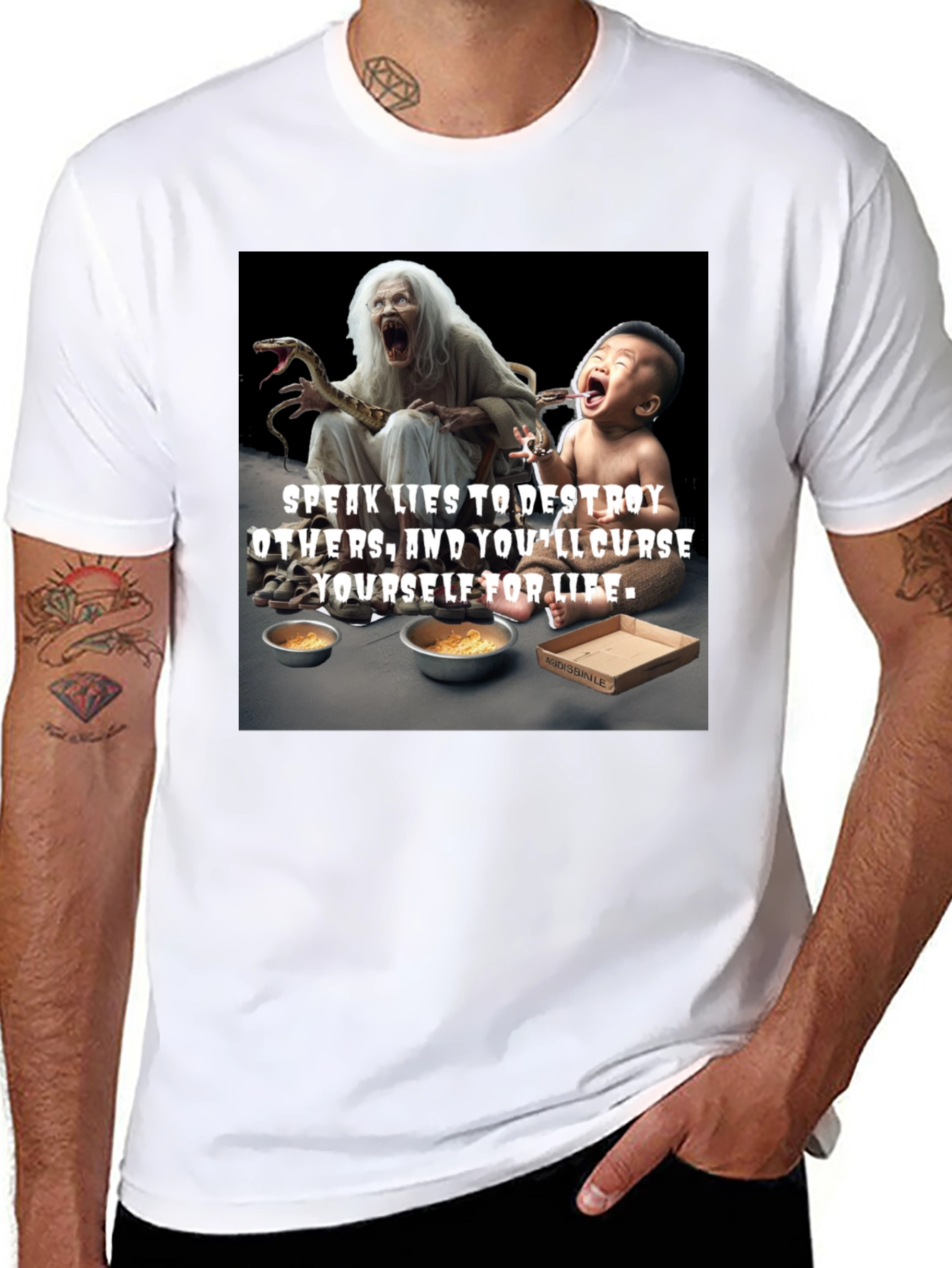 Unique Graphic Tee - Speak Lies Design