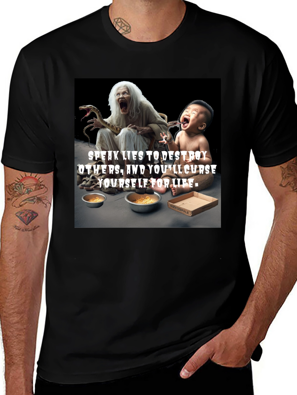 Unique Graphic Tee - Speak Lies Design