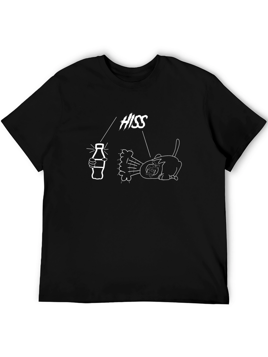 Hissing Cat Graphic T-Shirt - Funny Cartoon Design