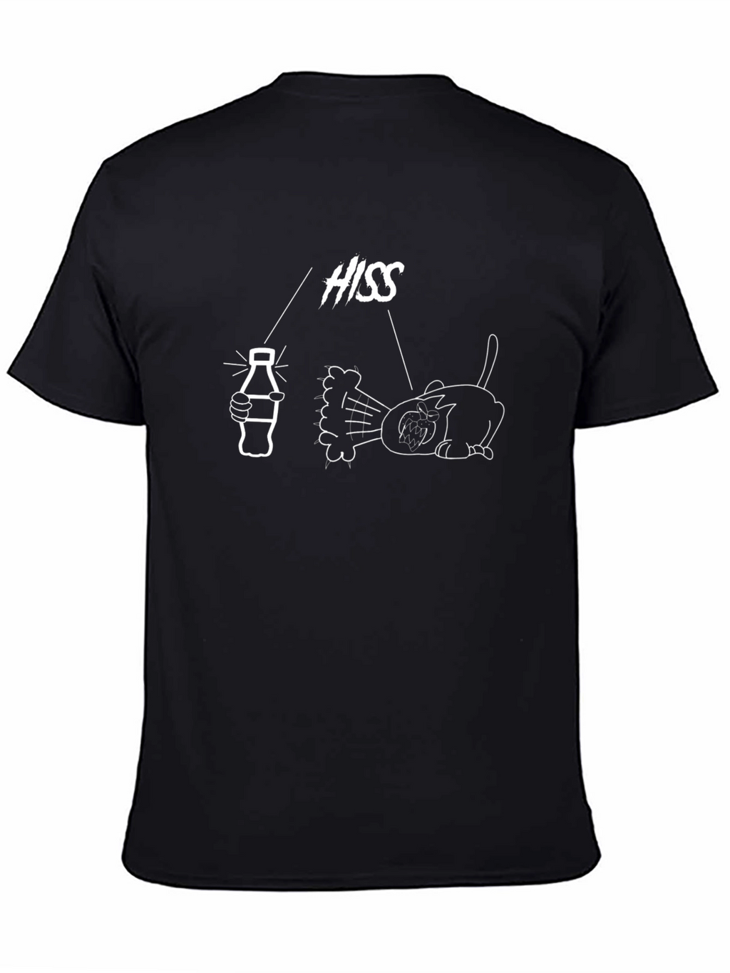 Hissing Cat Graphic T-Shirt - Funny Cartoon Design
