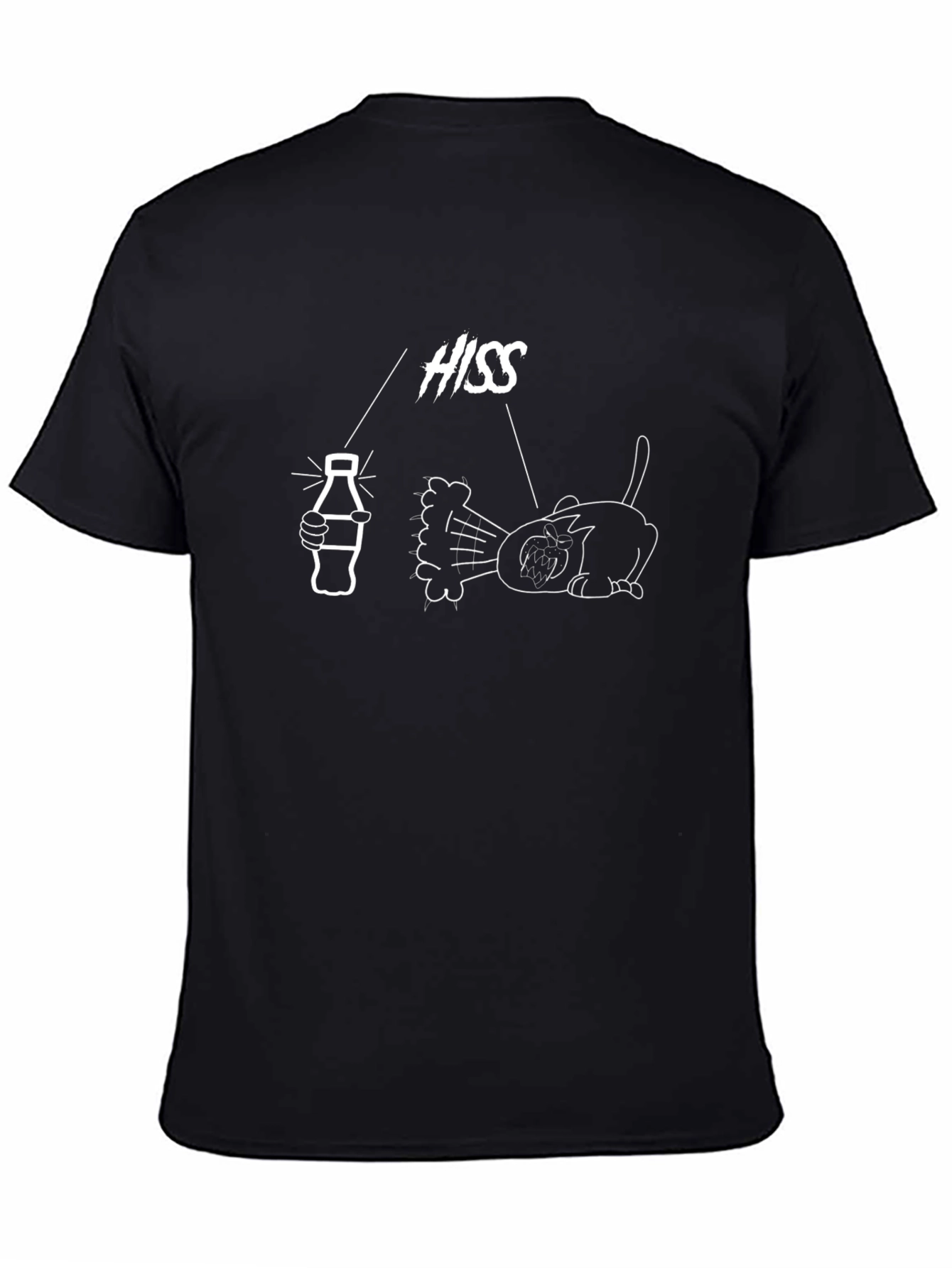 Hissing Cat Graphic T-Shirt - Funny Cartoon Design