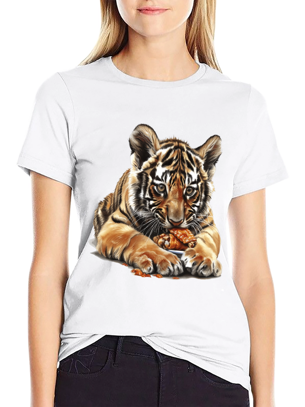 Tiger Cub Chicken Wings Graphic Tee - Black