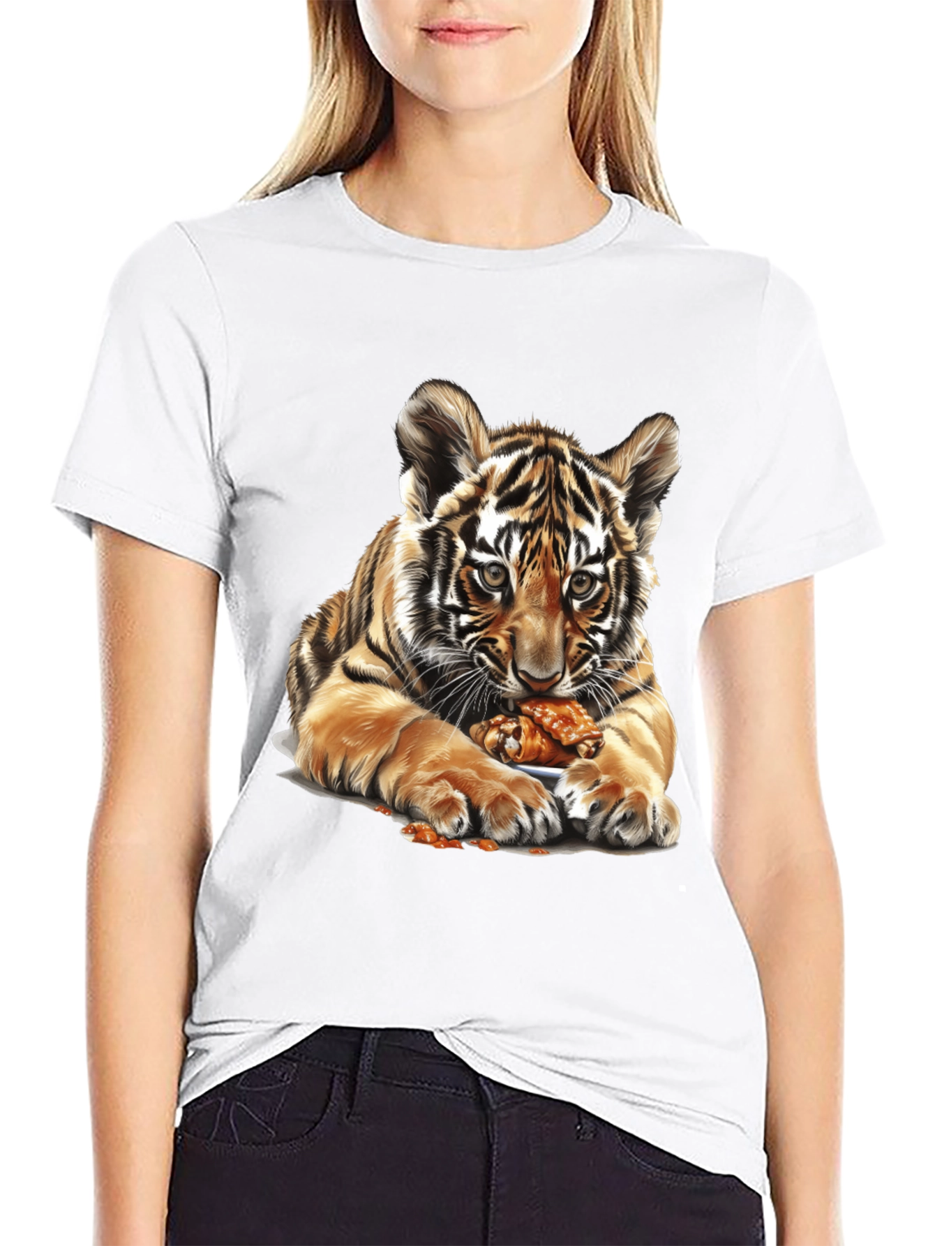 Tiger Cub Chicken Wings Graphic Tee - Black
