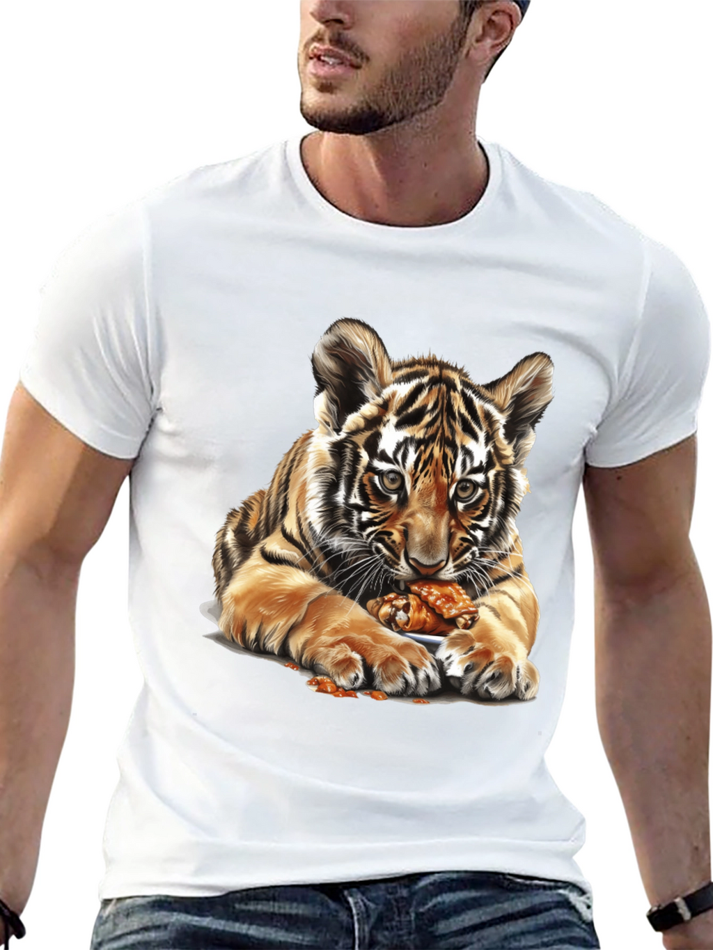 Tiger Cub Chicken Wings Graphic Tee - Black