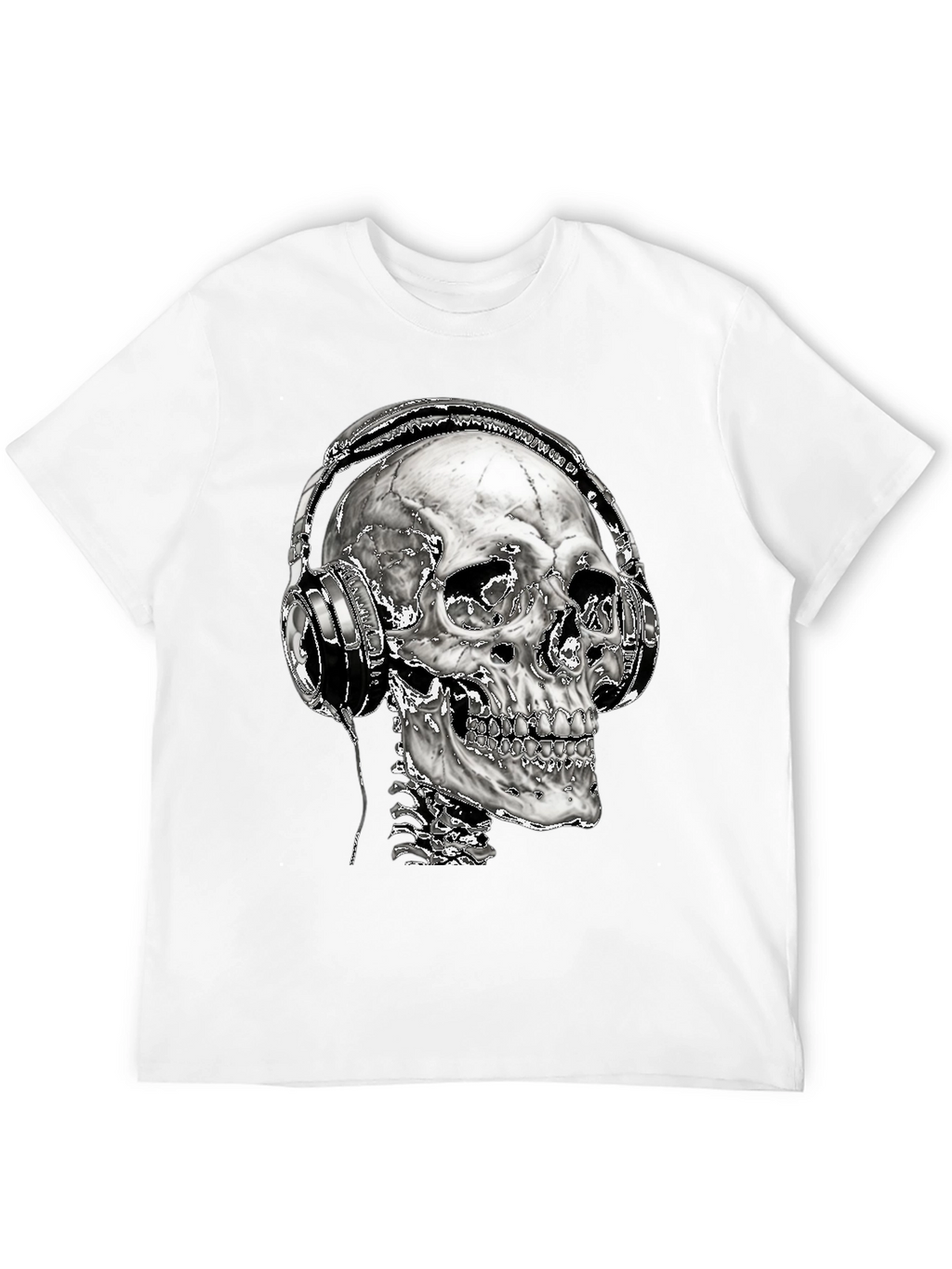 Skull with Headphones Graphic T-Shirt